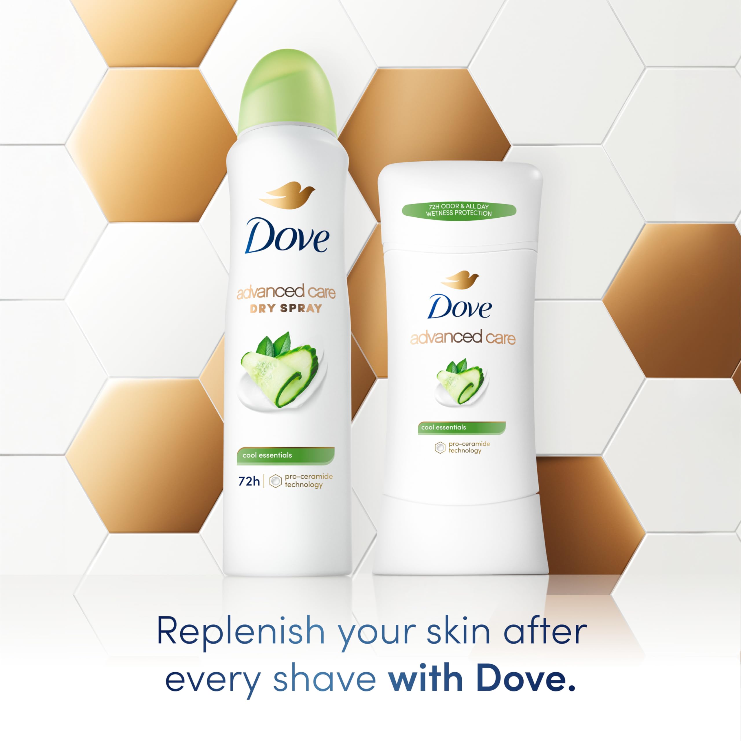 Dove Advanced Care Cool Essentials Dry Spray in travel size bag for on-the-go refresh