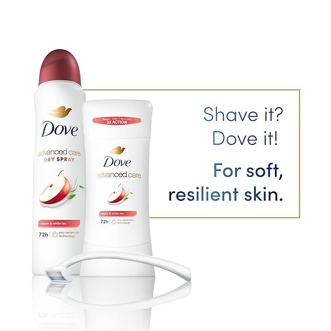 Dove Advanced Care Apple & White Tea fragrance provides a crisp daily scent