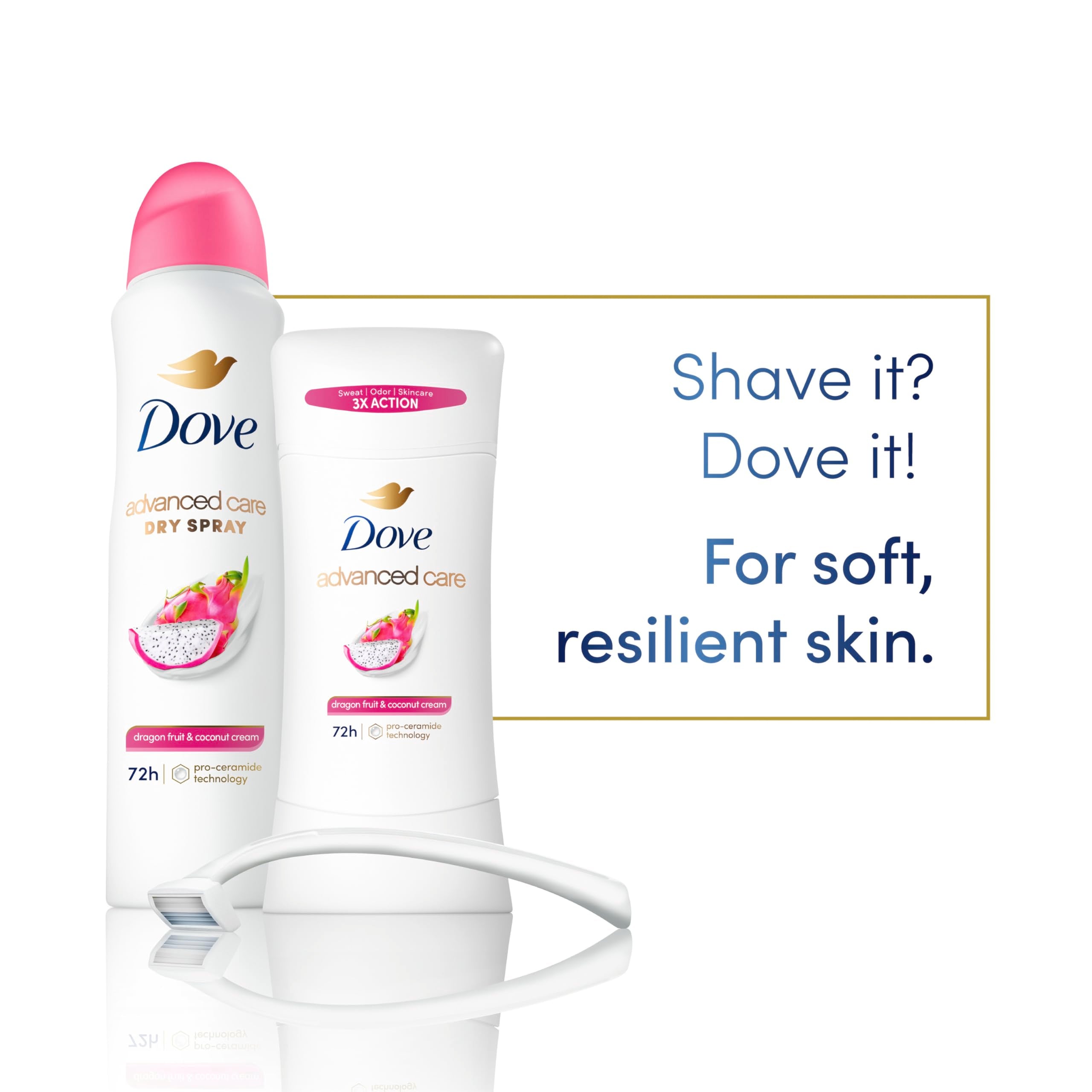 Dove Advanced Care Dragon Fruit & Coconut fragrance image highlighting fruity scent and freshness.