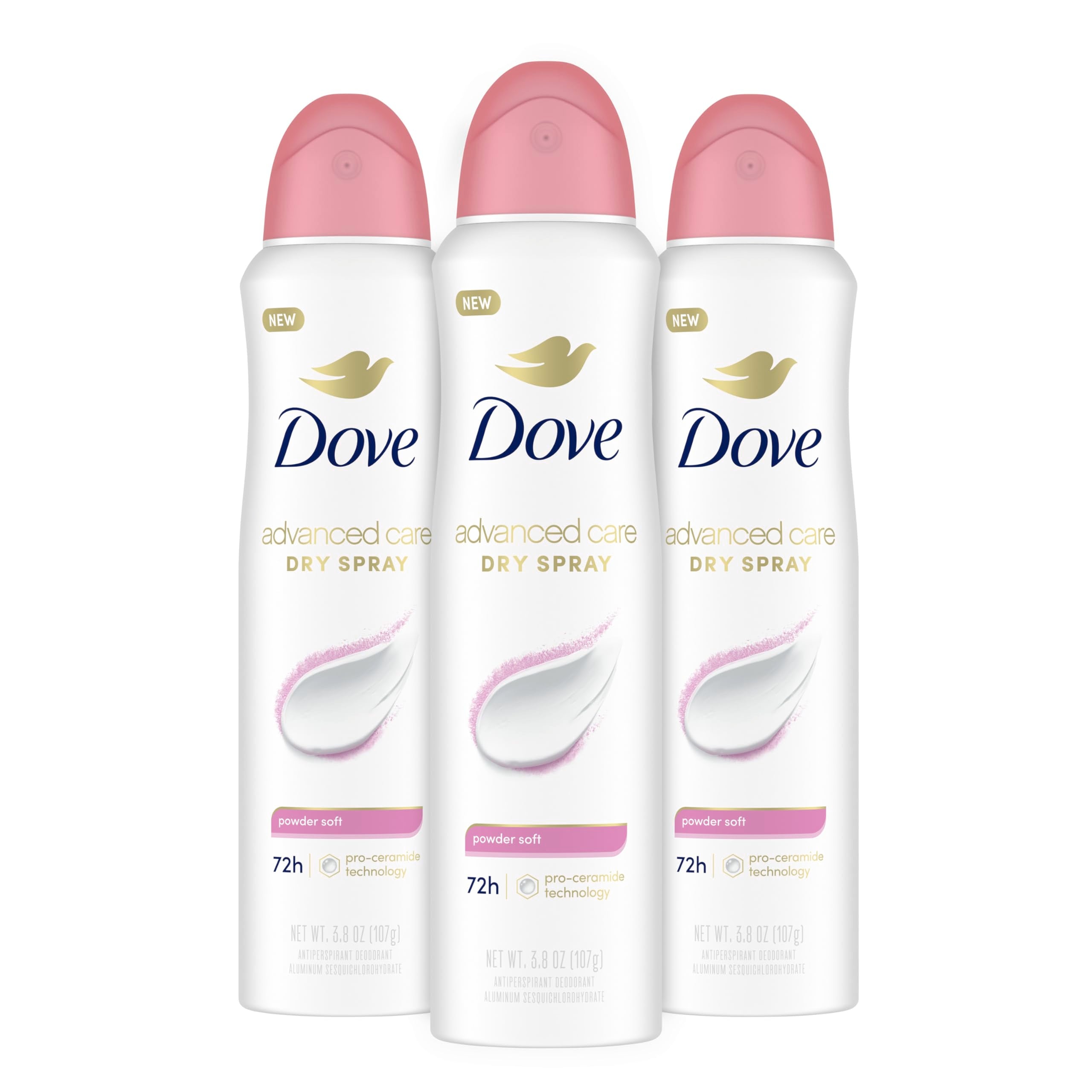 Dove Advanced Care powder-soft spray in action providing long-lasting underarm protection.