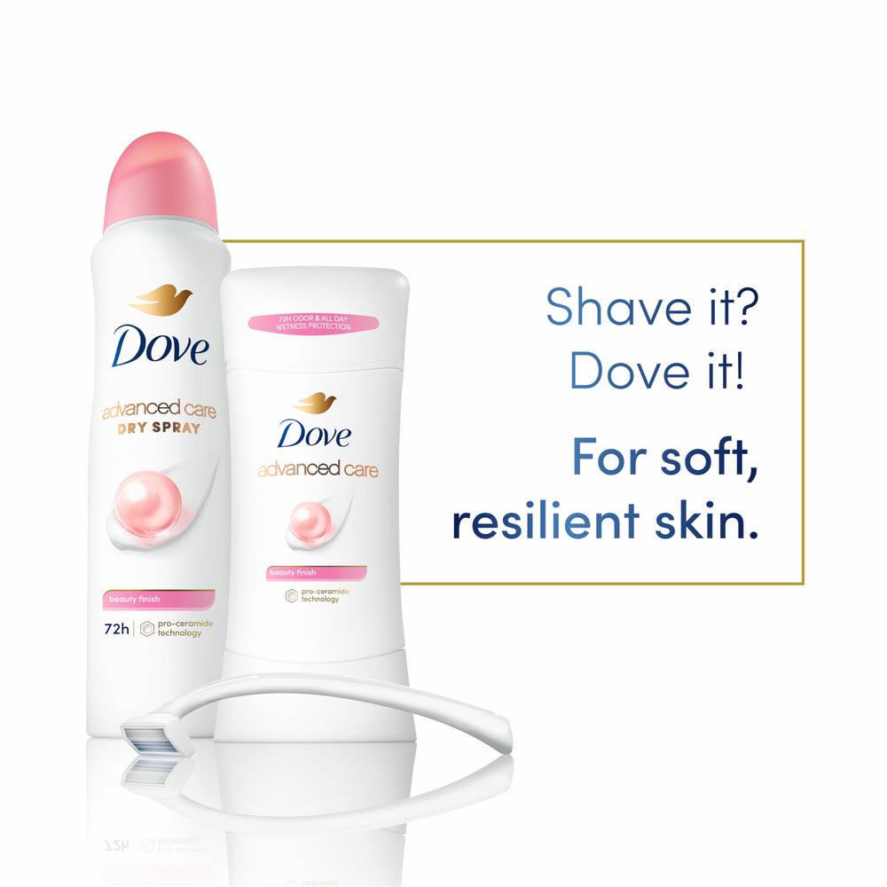 Dove Advanced Care Pro-Ceramide Technology closeup emphasizes barrier-supporting formula.