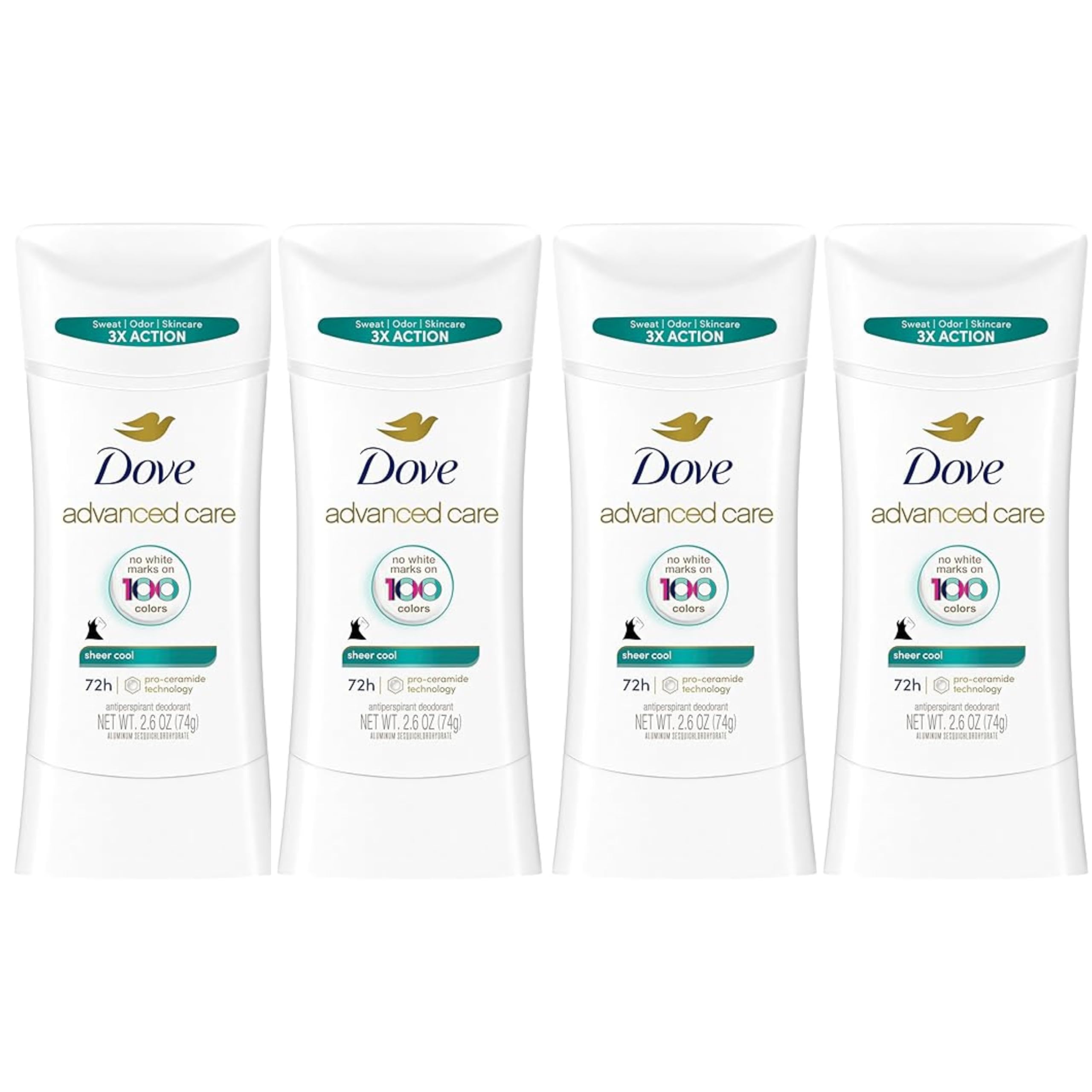 Dove Advanced Care Sheer Cool deodorant stick delivering long-lasting sweat protection for daily freshness.