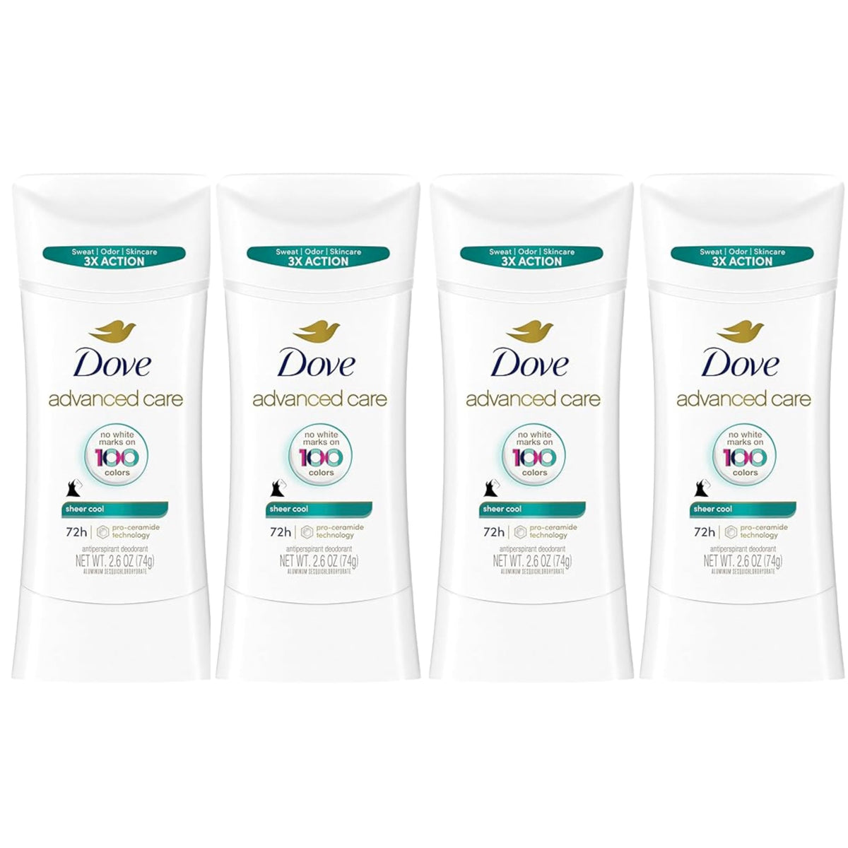 Dove Advanced Care Sheer Cool deodorant stick delivering long-lasting sweat protection for daily freshness.
