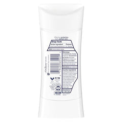 Dove Advanced Care Sheer Fresh stick label closeup highlights branding and fragrance cue.