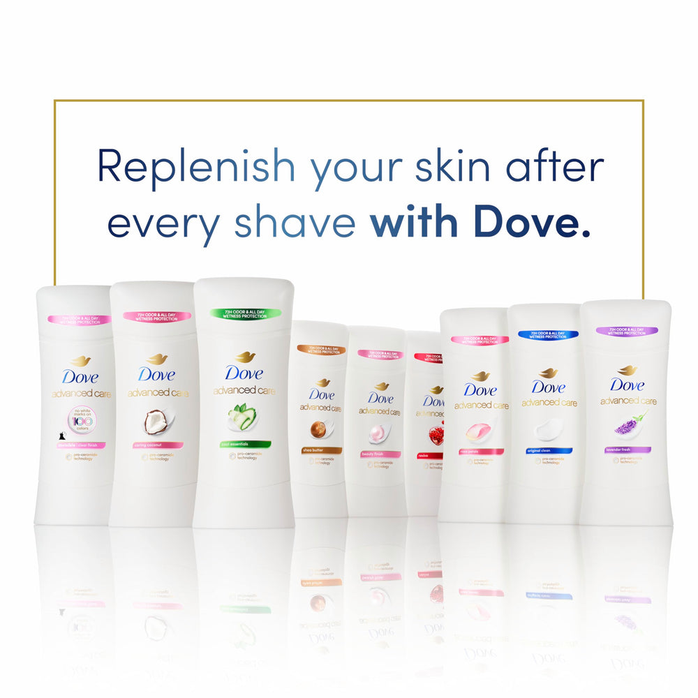 Dove Advanced Care silky-soft underarms after application close-up.
