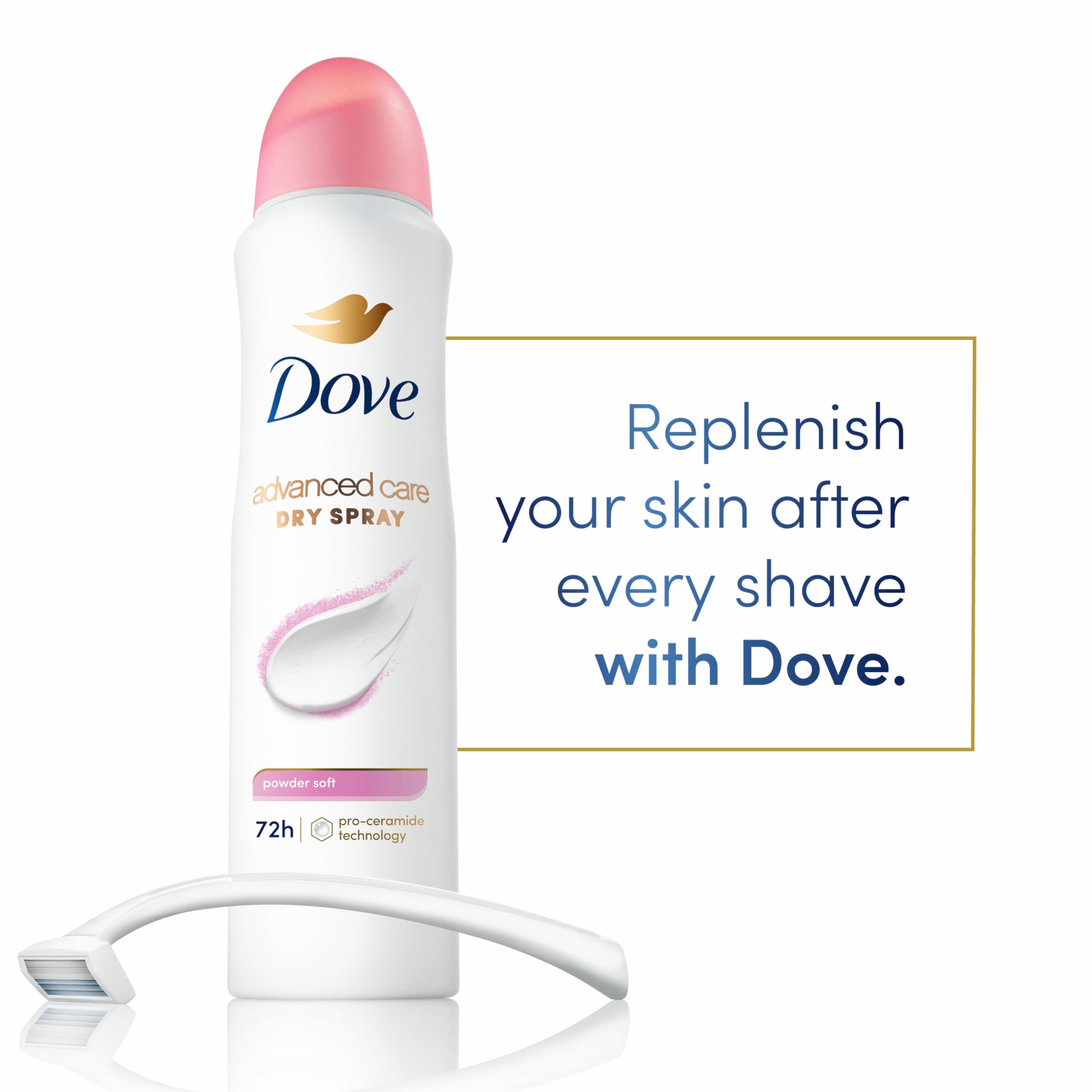 Dove Advanced Care skin barrier illustration emphasizes barrier repair concept.
