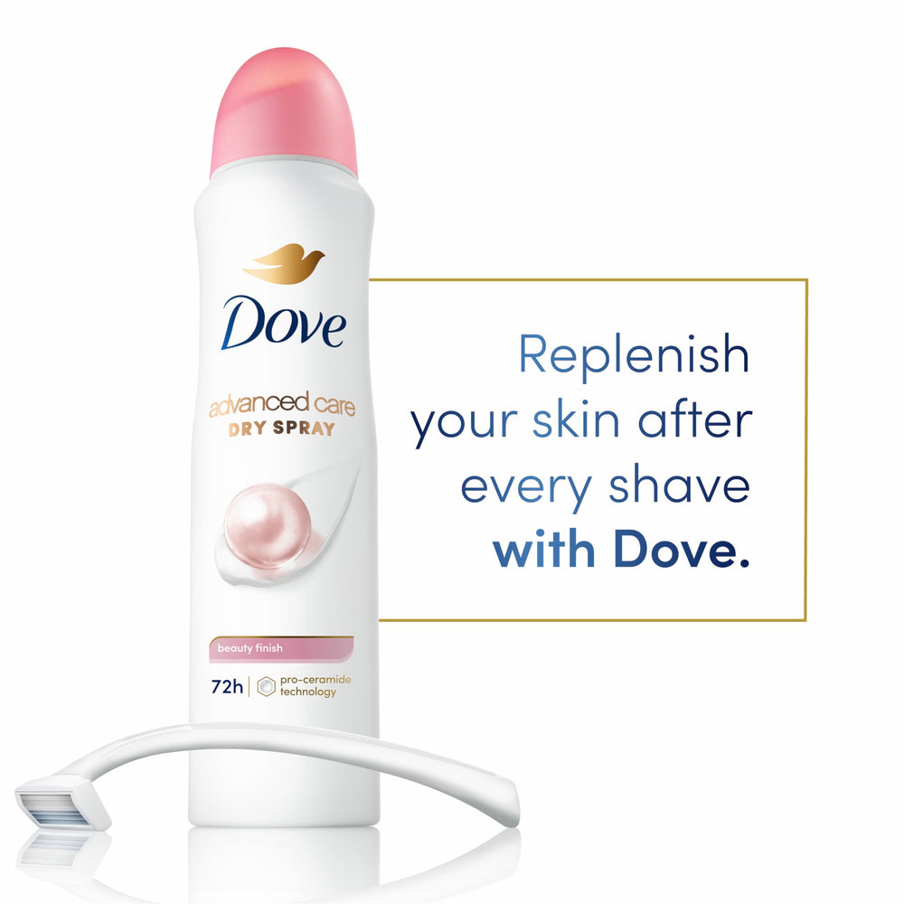 Dove Advanced Care underarm after shaving demonstration emphasizes smooth skin.