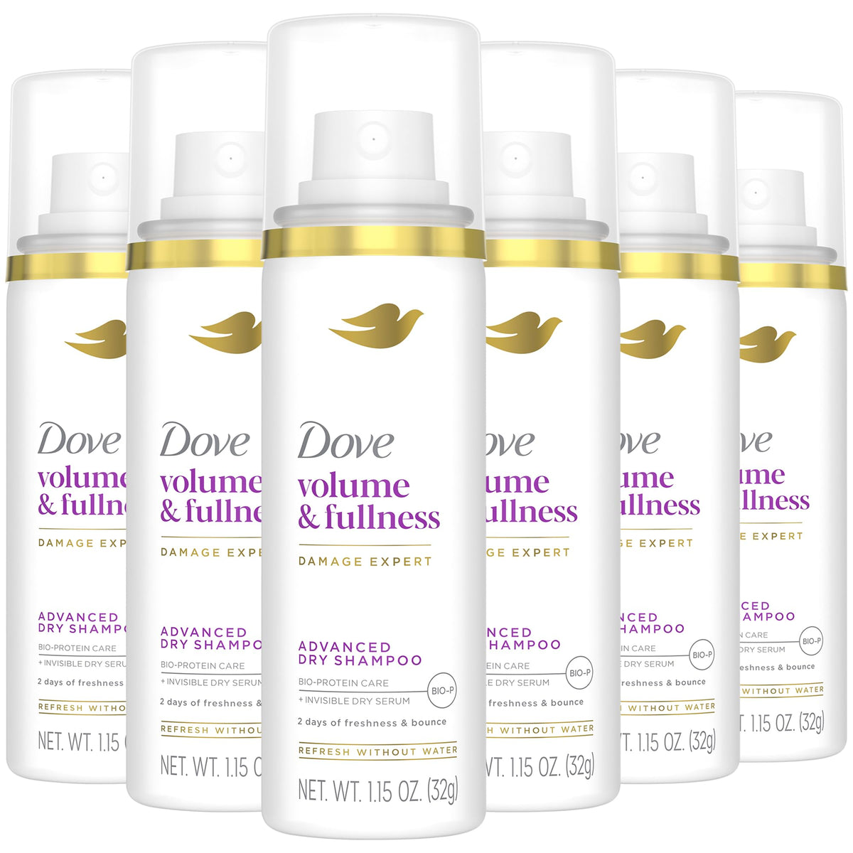 Dove Advanced Dry Shampoo travel-pack front view for on-the-go refresh