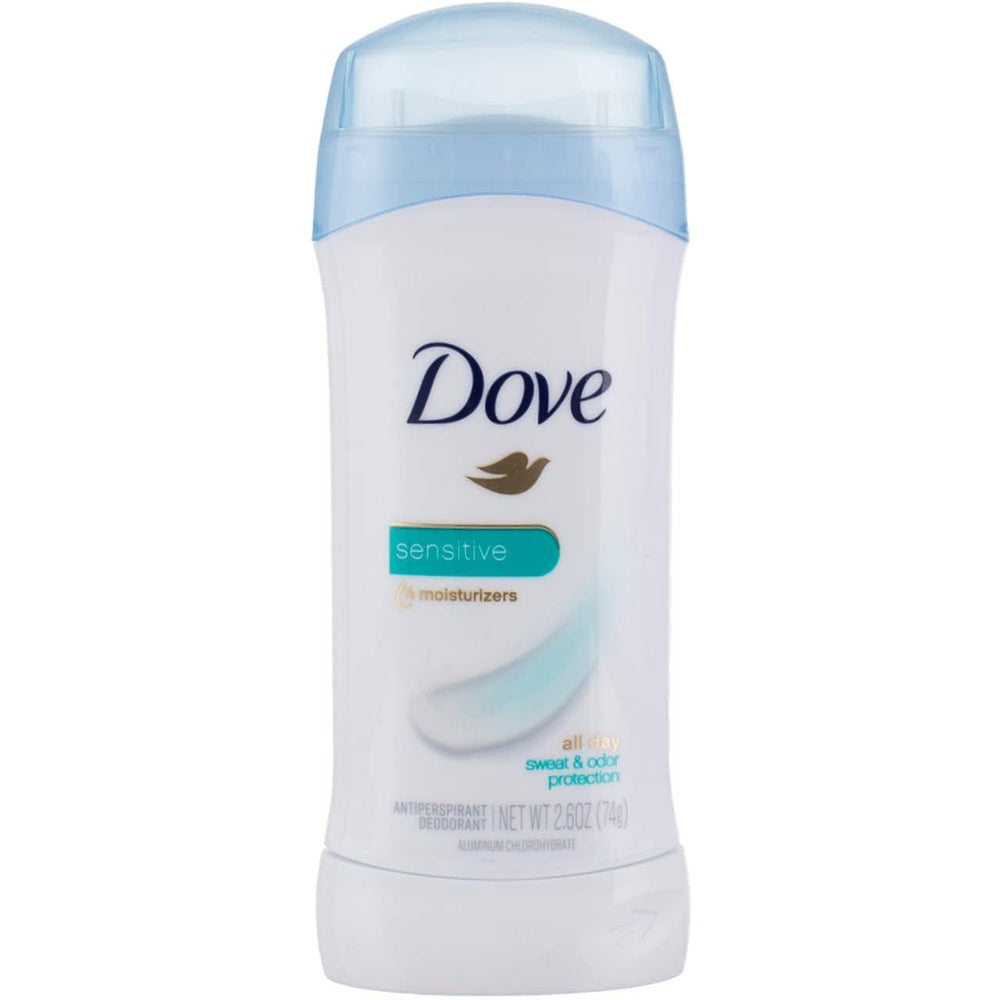 Dove anti-perspirant for sensitive skin unscented bottle—gentle protection and smooth glide