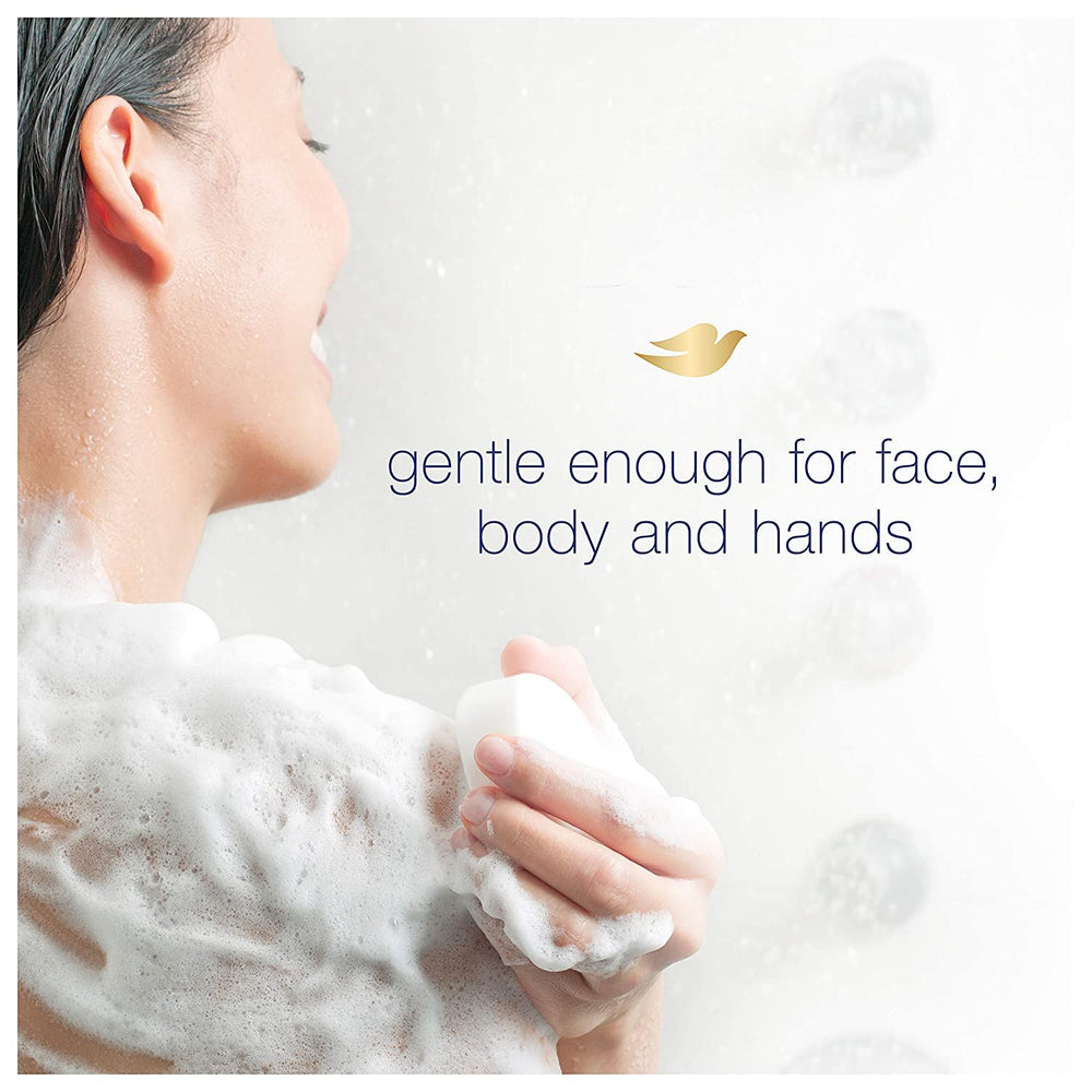 Dove bath bar sensitive skin six bars pack, everyday shower convenience.