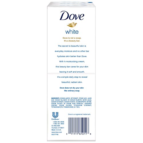 Dove Beauty Bar Pack Display Blue Unscented illustrates everyday cleansing for sensitive skin.