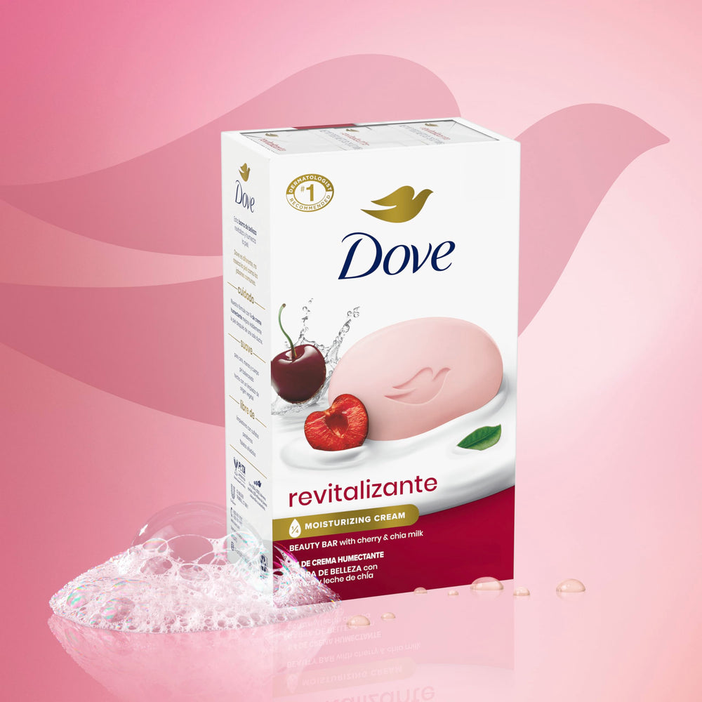 Dove Beauty Bar facial cleanser close-up emphasizing gentle wash for face.