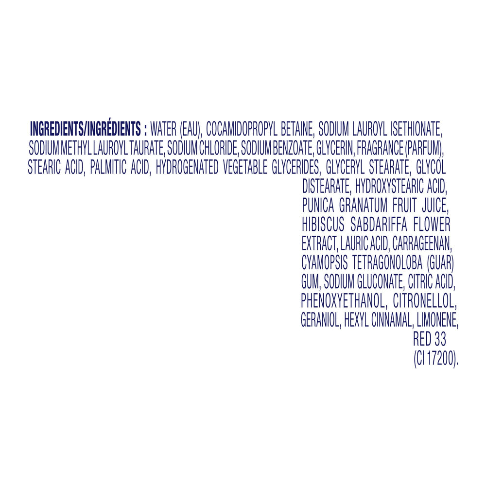 Dove biodegradable formula highlights eco-friendly skincare.