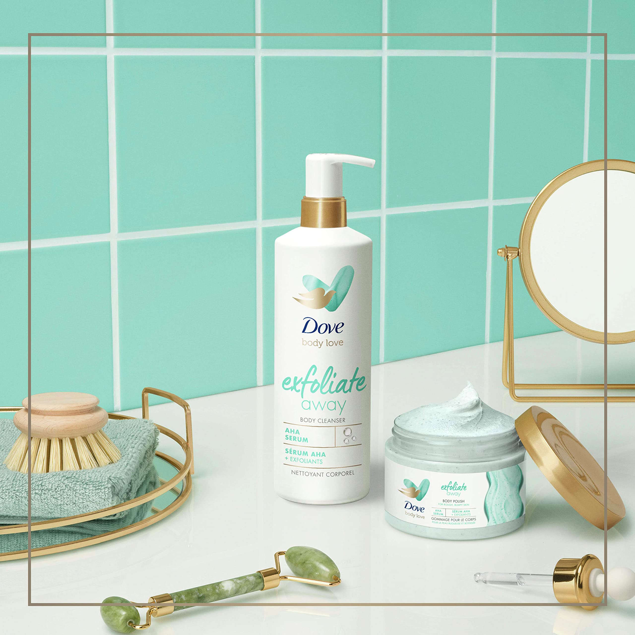 Dove Body Love Polish eco packaging highlights 100 recycled plastic jar