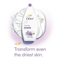 Dove Body Wash Relaxing Foam Lather demonstrates rich cleansing and aromatic calm.