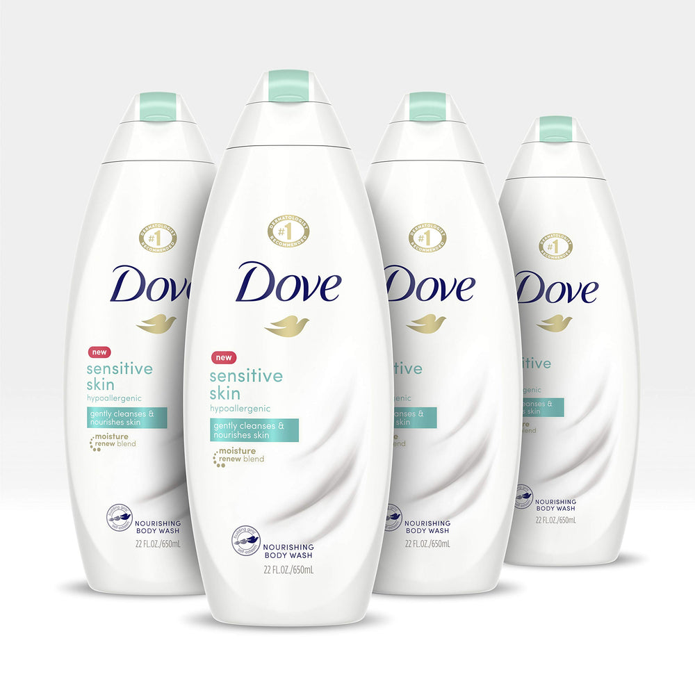 Dove Body Wash bottle 22 oz for sensitive skin with gentle cleansing.