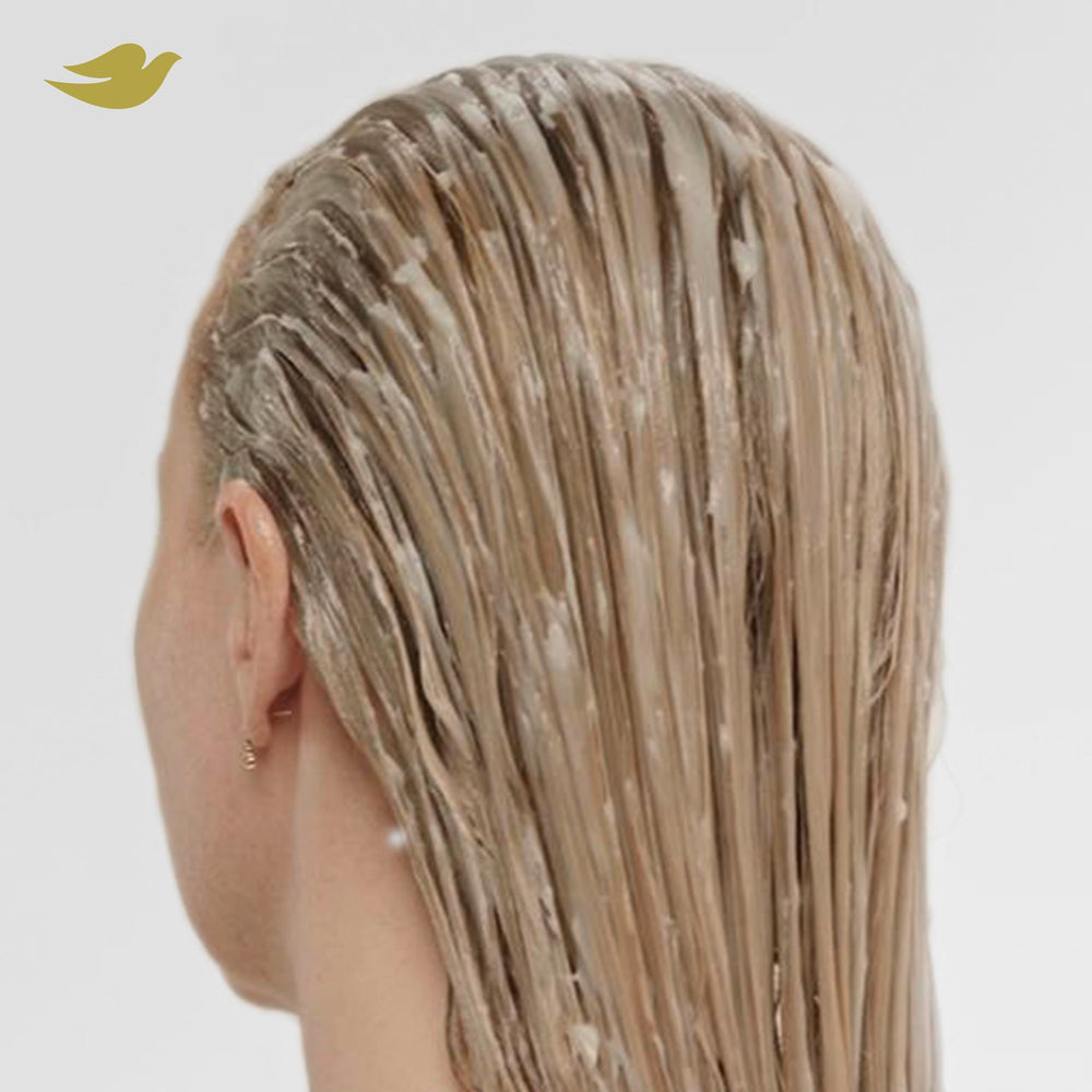 Dove Bond Frizz control closeup suggests smooth, manageable hair