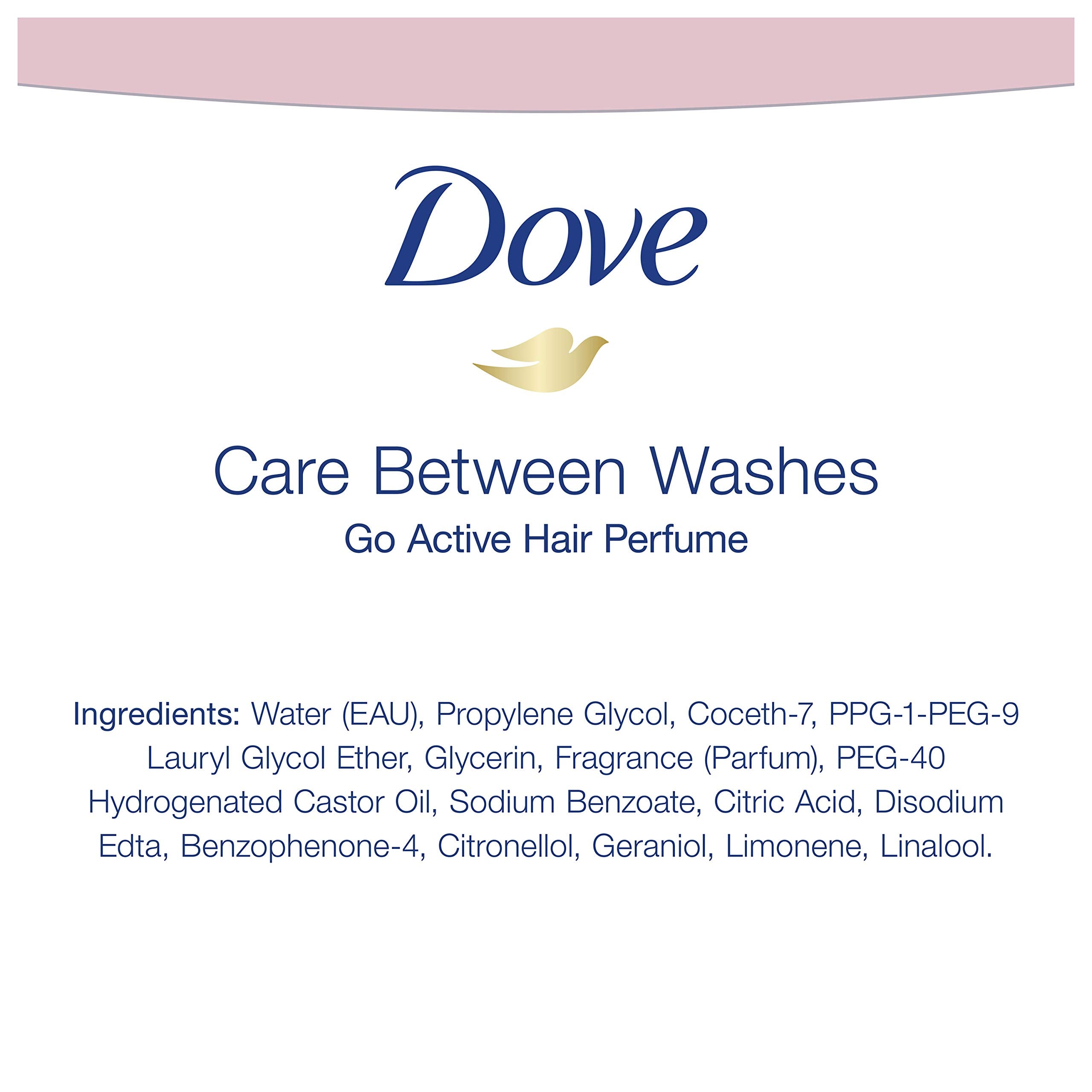 Dove Care Between Washes spray applied after workouts for post-exercise refresh.