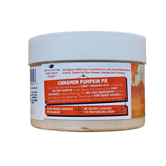 Dove Cinnamon Pumpkin Pie Scrub lather closeup highlights creamy texture and holiday pampering.