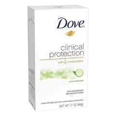 Dove Clinical Protection Cool Essentials 3-pack packaging for all-day comfort with quarter moisturizers.