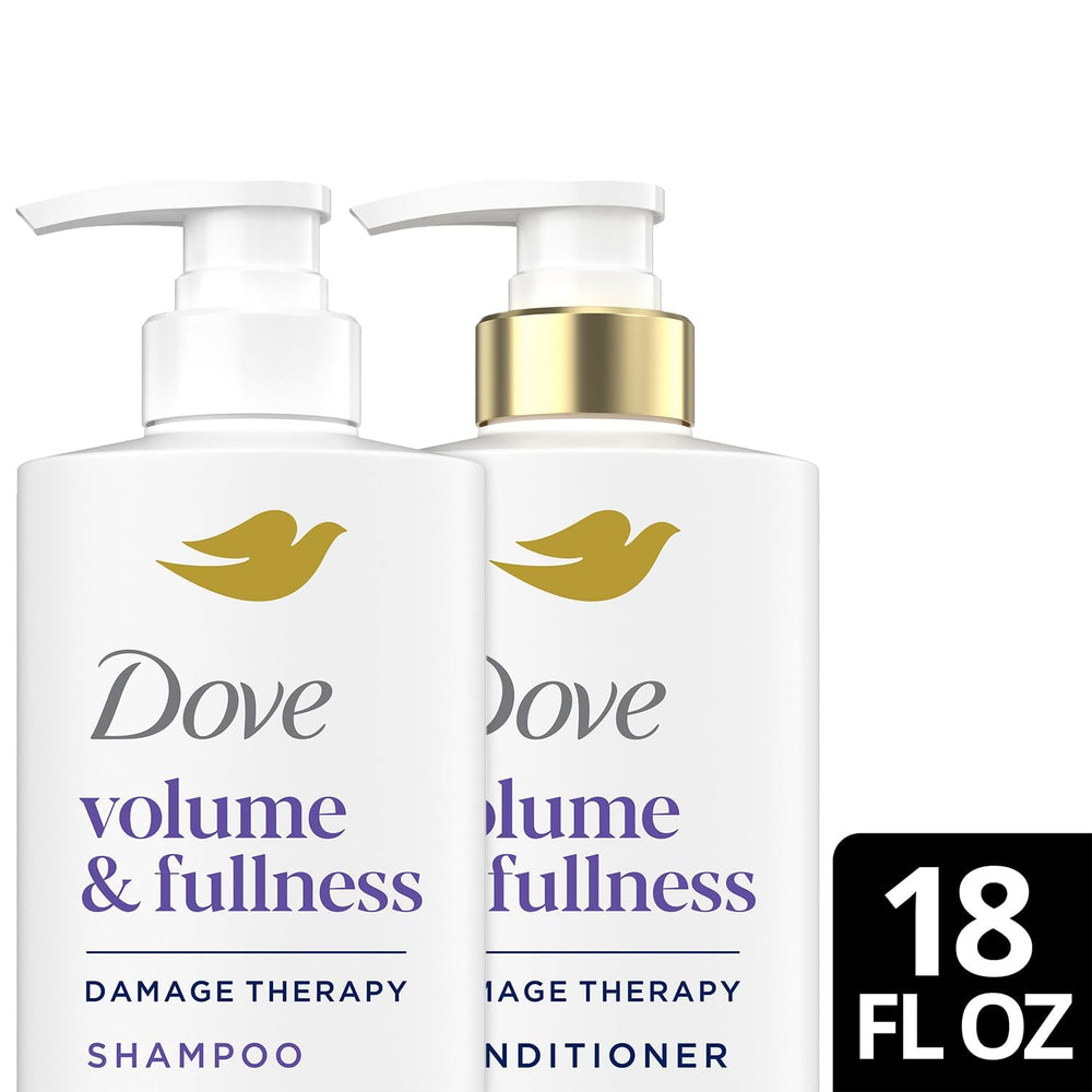 Dove Conditioner volume bottle pump delivers lightweight conditioning for tangle-free softness.