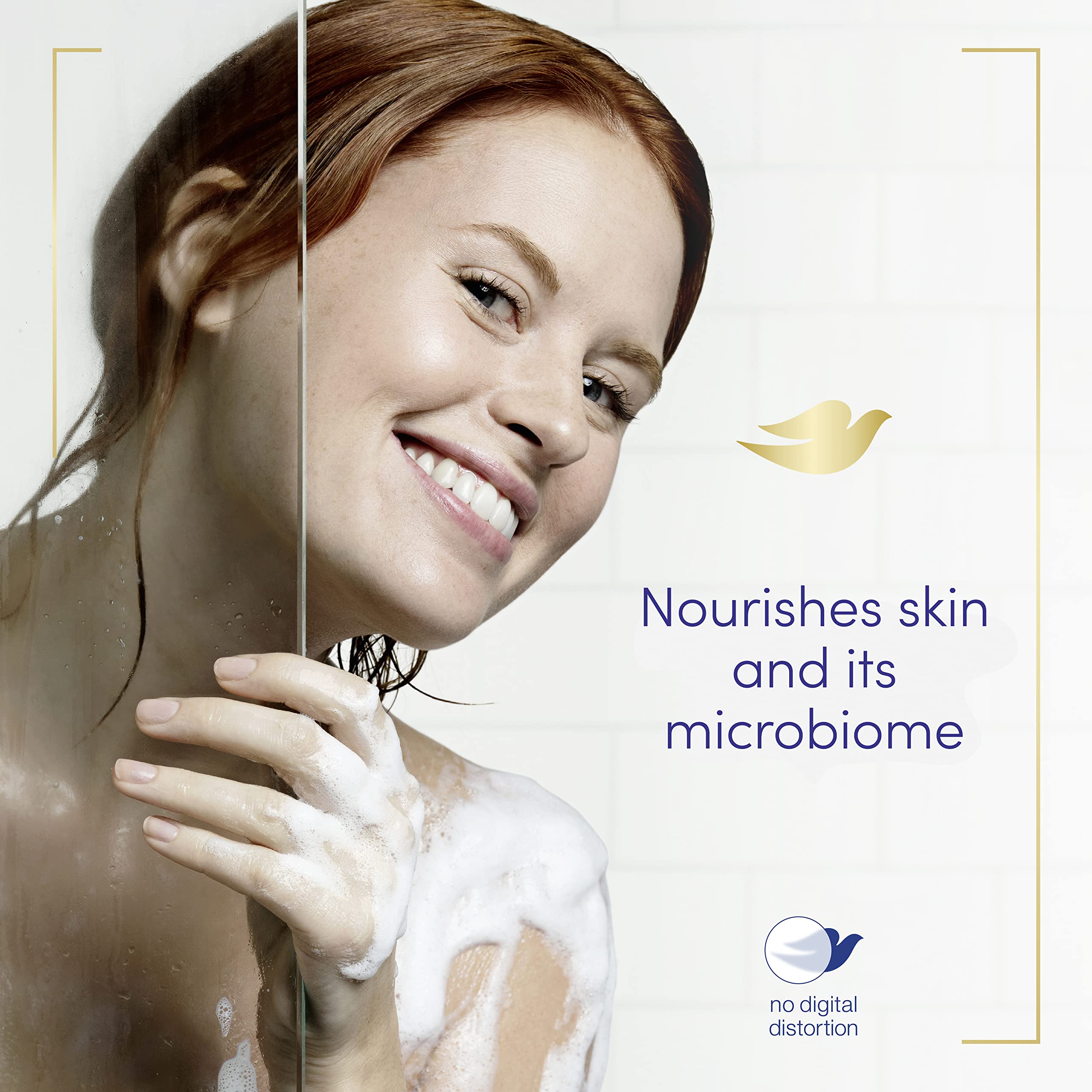 Dove cruelty-free product in 100% recycled plastic bottles.