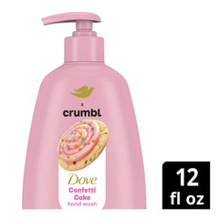 Dove Crumbl Confetti Cake hand wash pump, rich lather for daily cleansing.