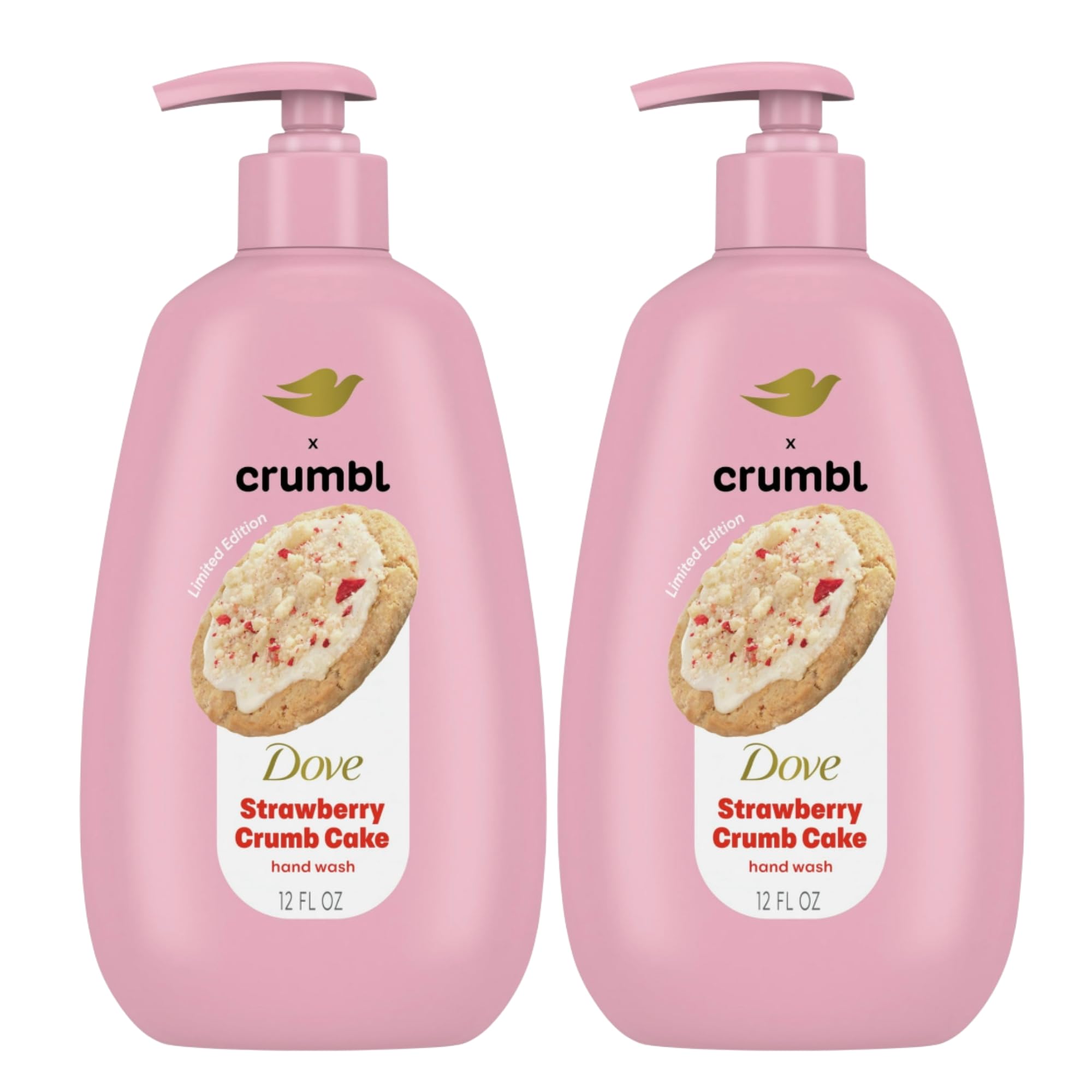 Dove Crumbl hand wash 2-pack front view for easy daily use and nourishment