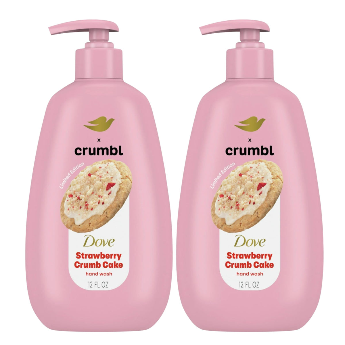 Dove Crumbl hand wash 2-pack front view for easy daily use and nourishment