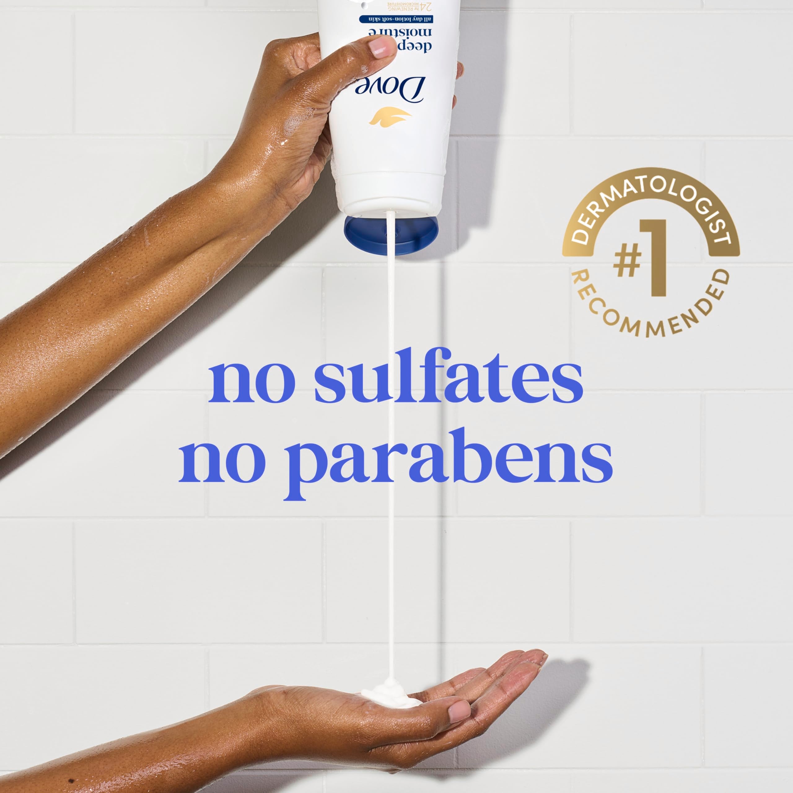 Dove Deep Moisture 24HR micro-moisture droplets illustrate lasting hydration.