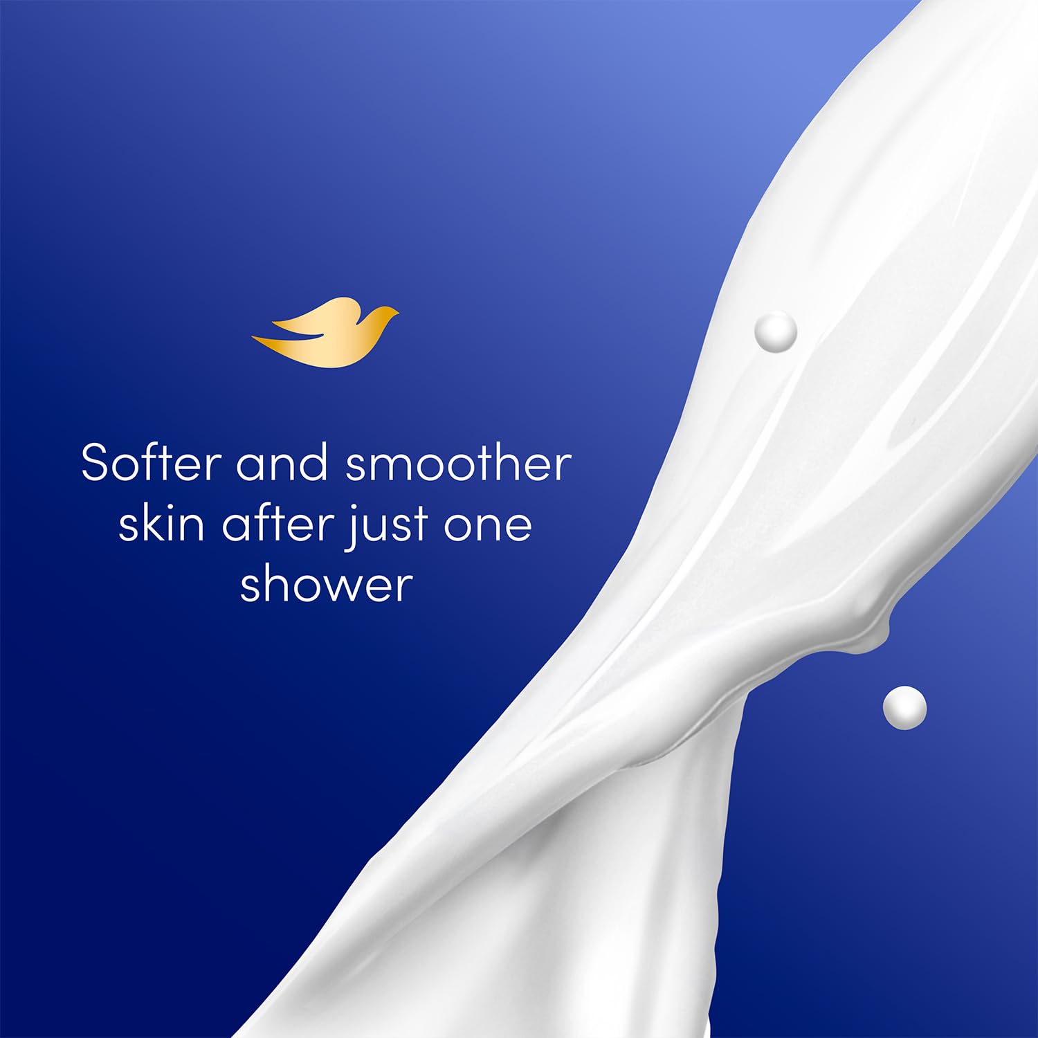 Dove Deep Moisture microbiome-friendly foam illustrates gentle cleansing.