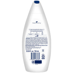 Dove Deep Moisture rich-lather demonstrates creamy cleansing for softness.