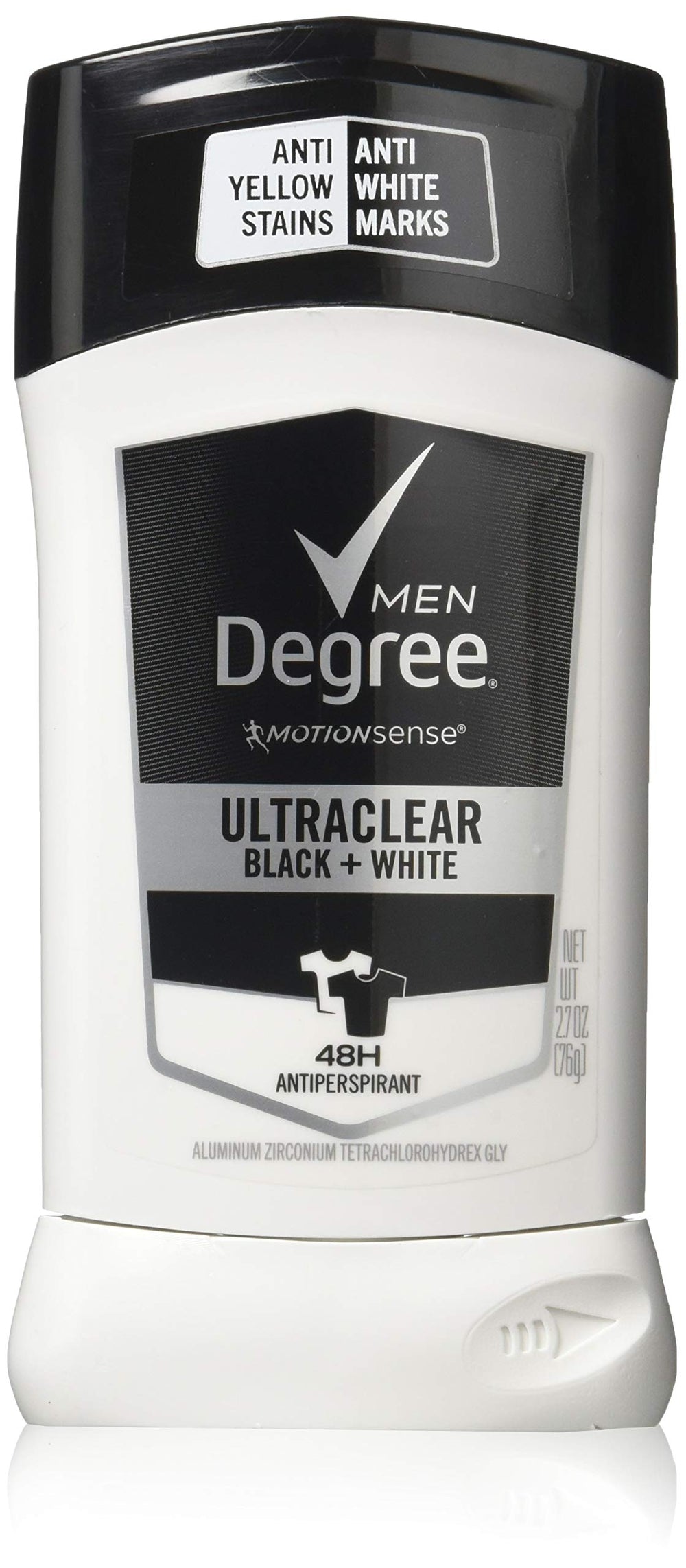 Dove Degree Ultra Clear Black & White 6-pack front view with all-day protection.