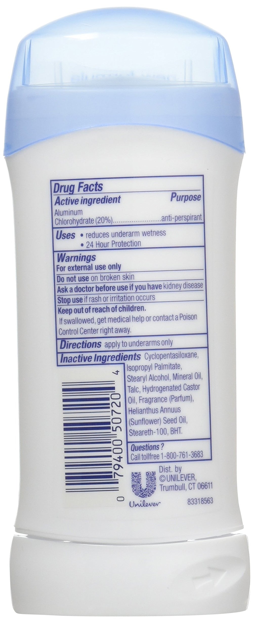 Dove Deodorant Invisible Solid Powder 6-pack packaging close-up highlights value and convenience.