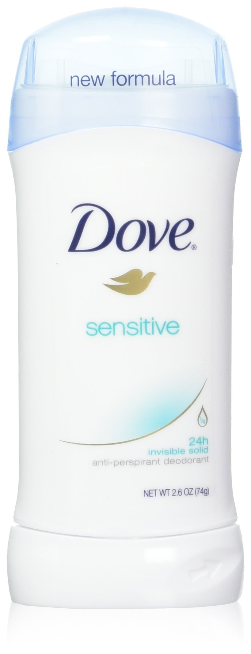 Dove Invisible Solid Sensitive Skin 6-pack front view showing discreet protection