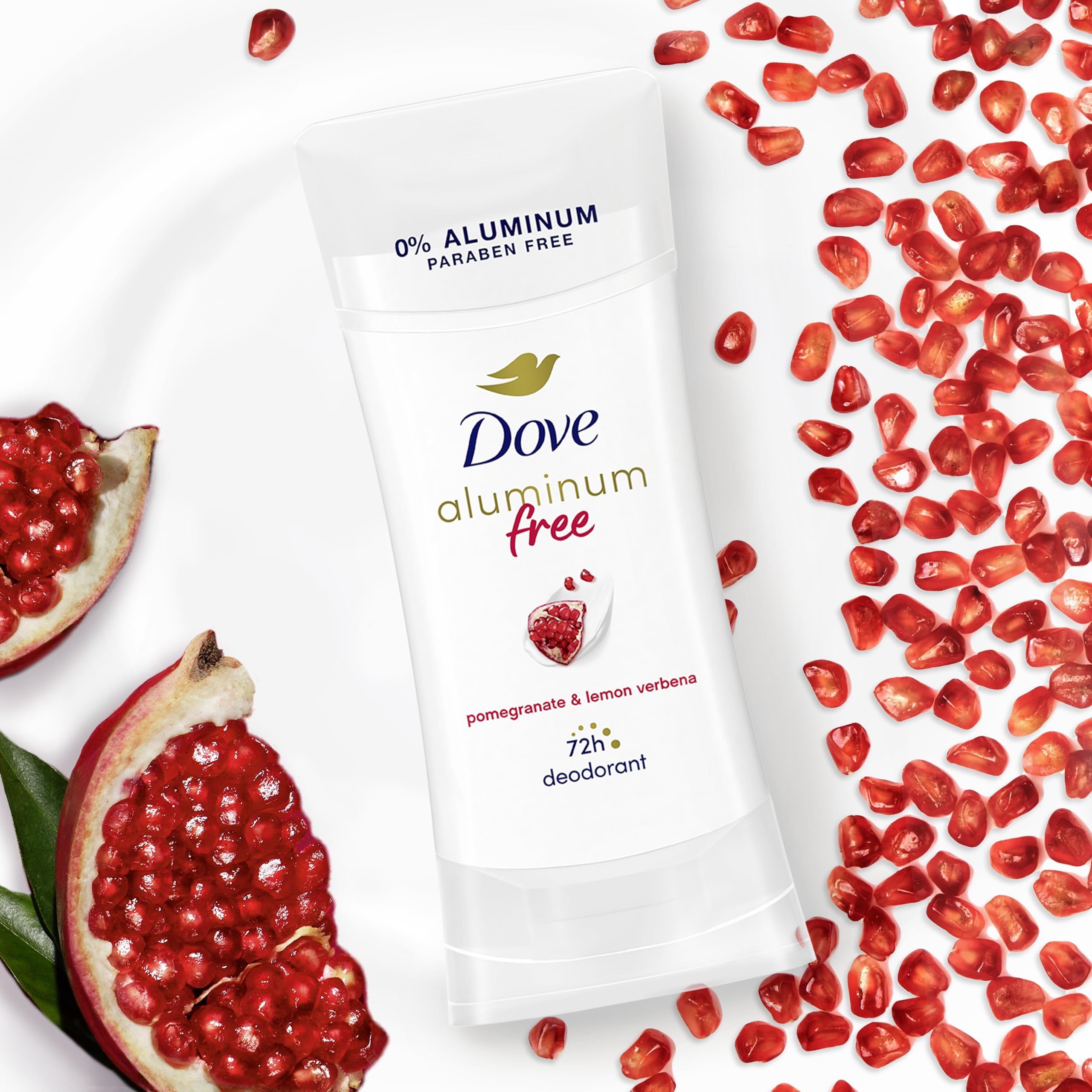 Dove 4-count packaging highlighting convenient home and travel supply.