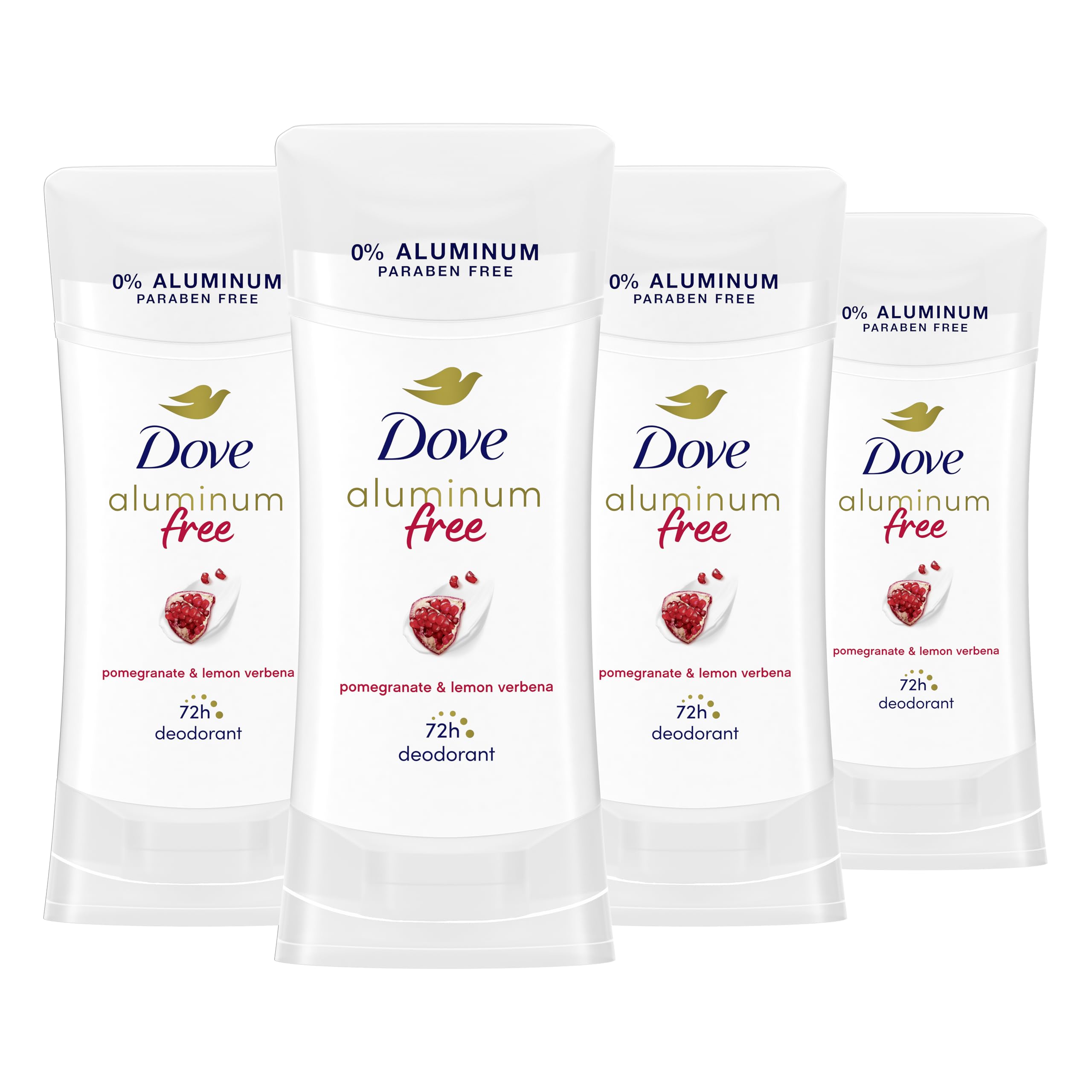 Dove aluminum-free deodorant stick in compact packaging for on-the-go freshness.