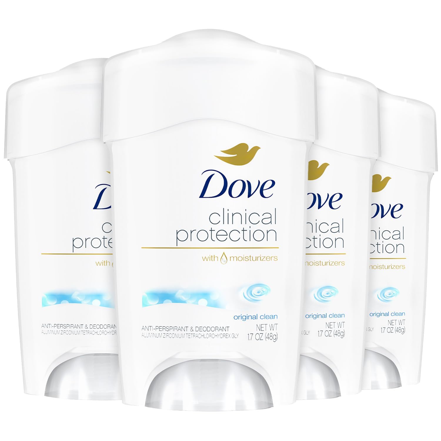 Dove Deodorant bottle with original clean scent for all-day freshness.