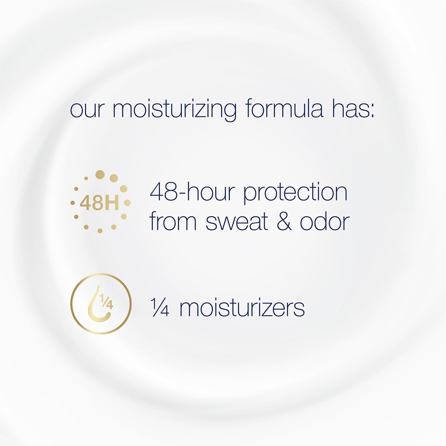 Dove formula with moisturizers keeps underarm skin dry and comfortable.