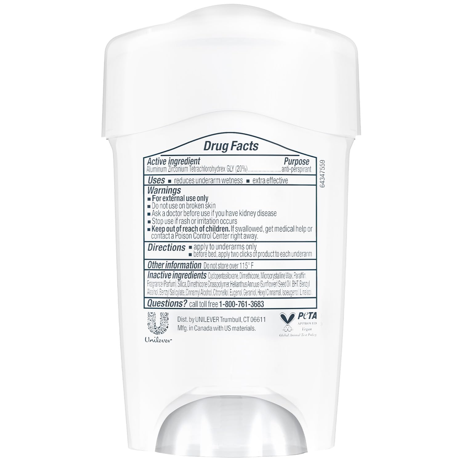 Dove Original Clean scent with 48-hour protection for daily confidence.
