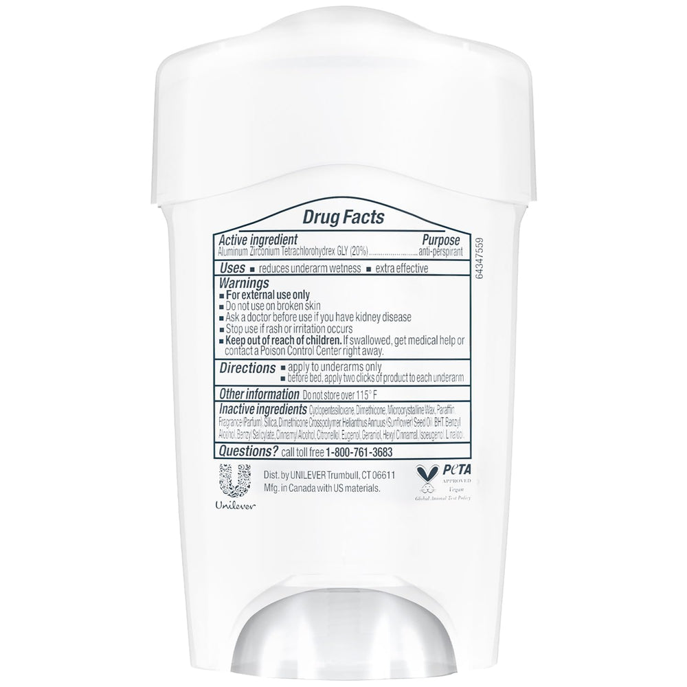 Dove Original Clean scent with 48-hour protection for daily confidence.