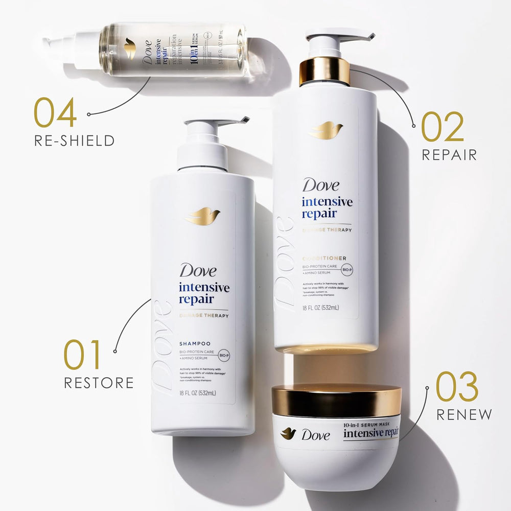 Dove dry damaged hair before-after snapshot showing dramatic improvement