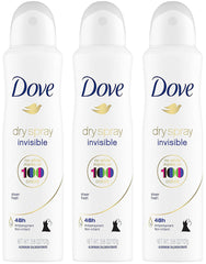 Dove Dry Spray Invisible Sheer Fresh can front view showing quick-dry protection.