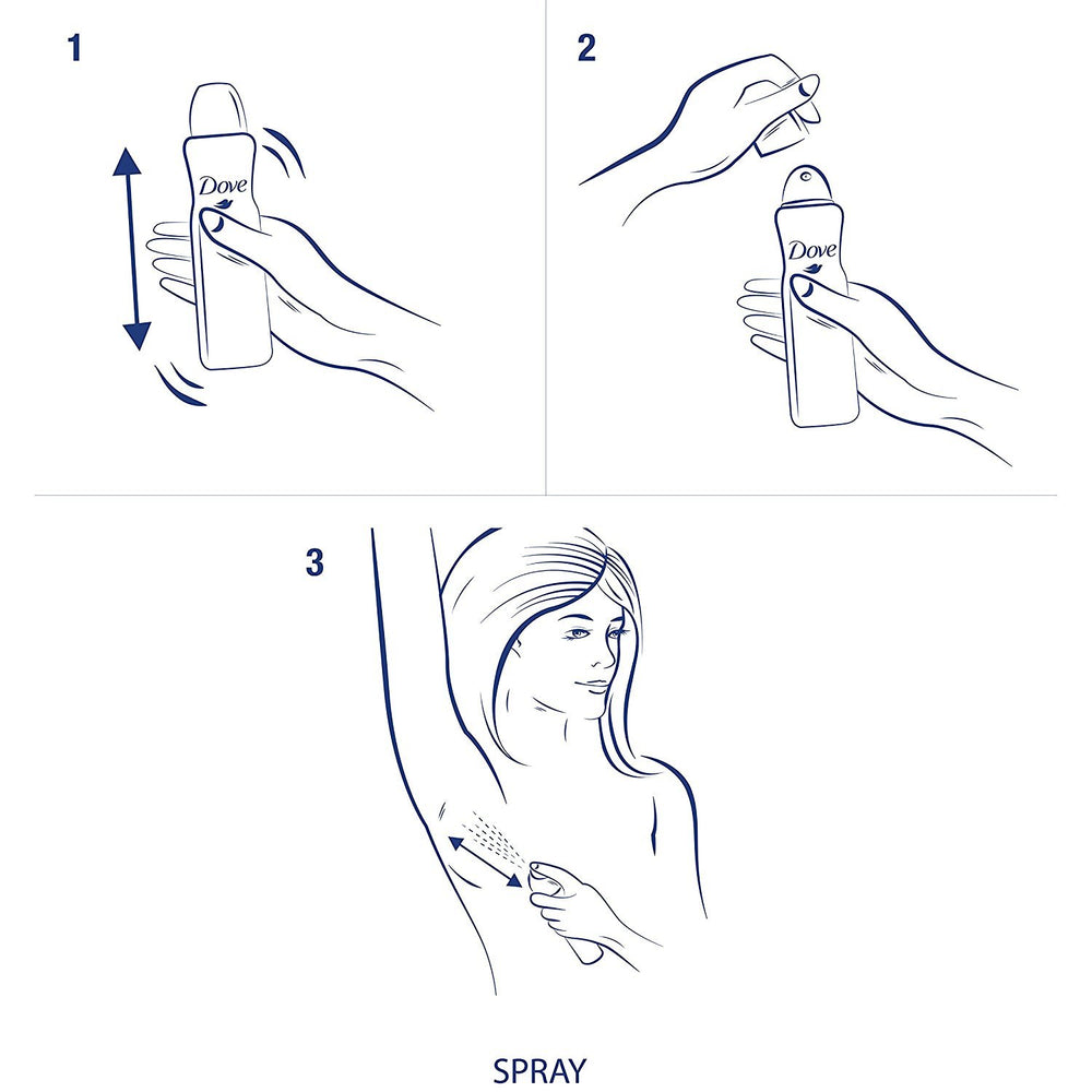 Dove Dry Spray Invisible Sheer Fresh close-up of the invisible finish on skin.