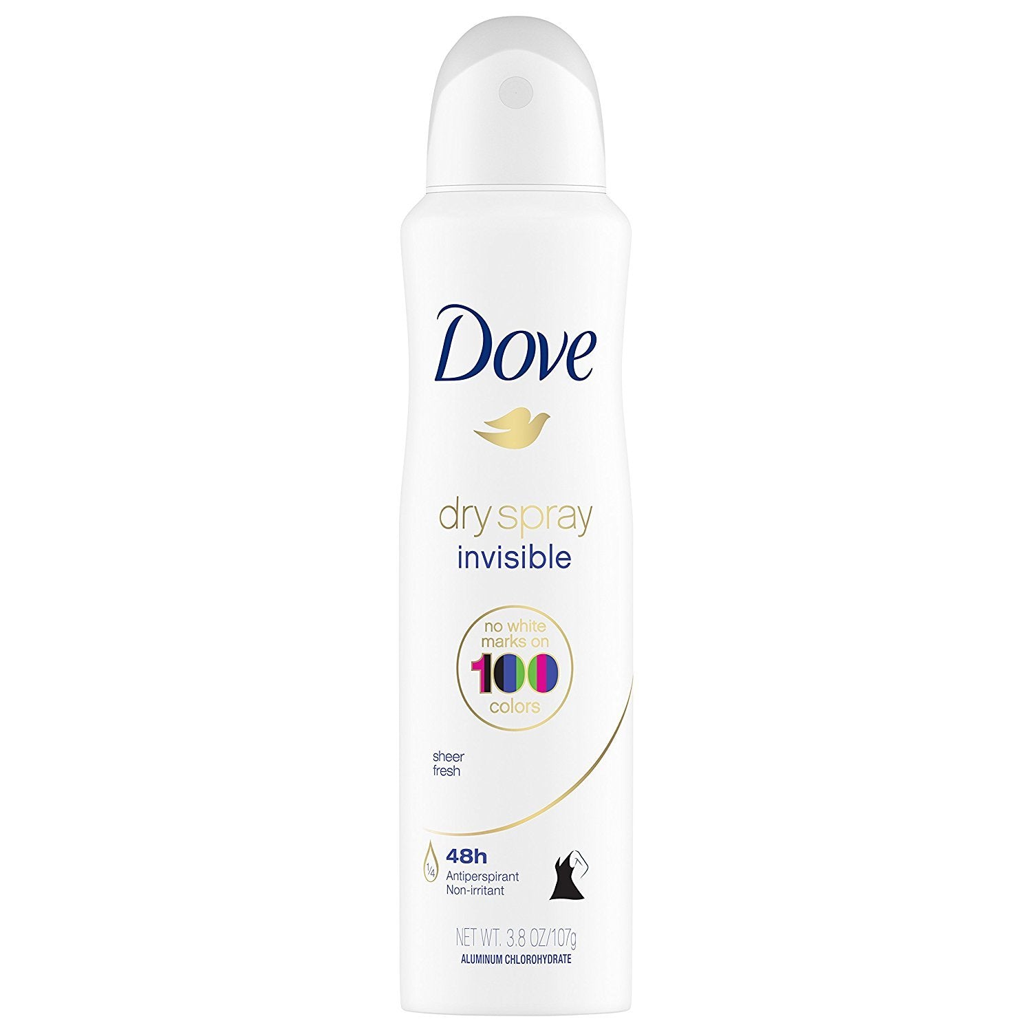 Dove Dry Spray Invisible Sheer Fresh mist application on skin for even coverage.