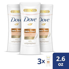 Dove Even Tone Apple Blossom stick application demonstrates gentle underarm coverage.