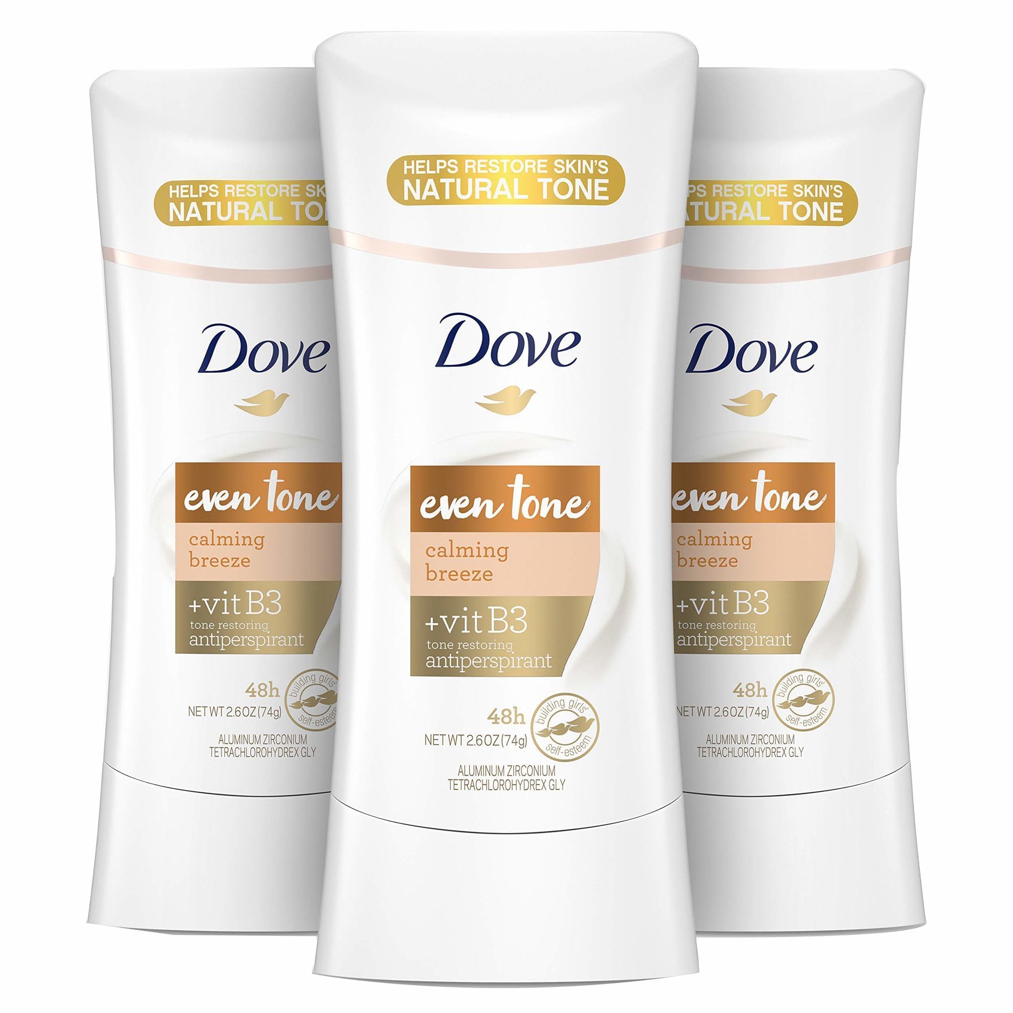 Dove Even Tone Apple Blossom stick close-up showing smooth glide for daily use.