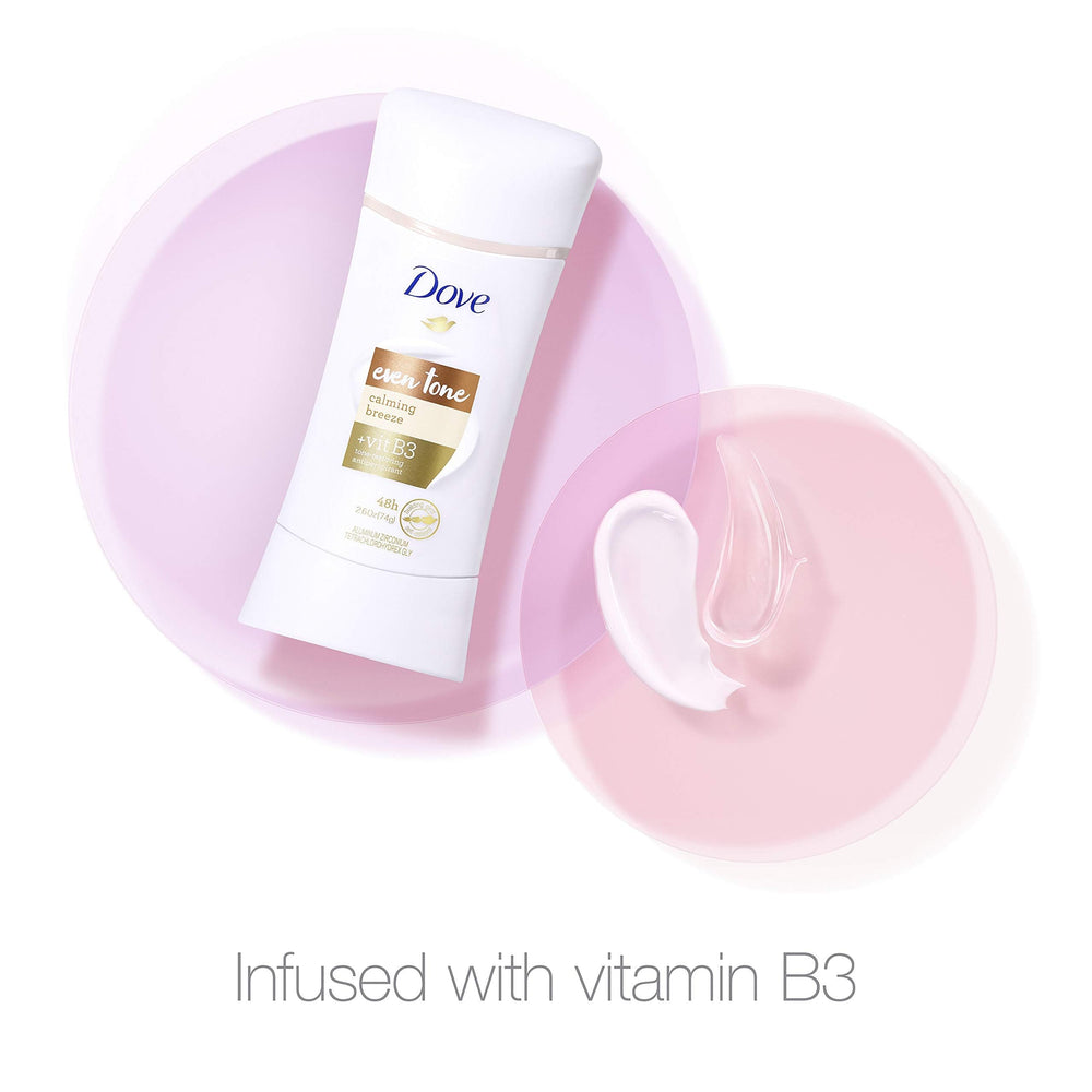 Dove Even Tone Apple Blossom routine featuring niacinamide and ceramide-boosting formula.
