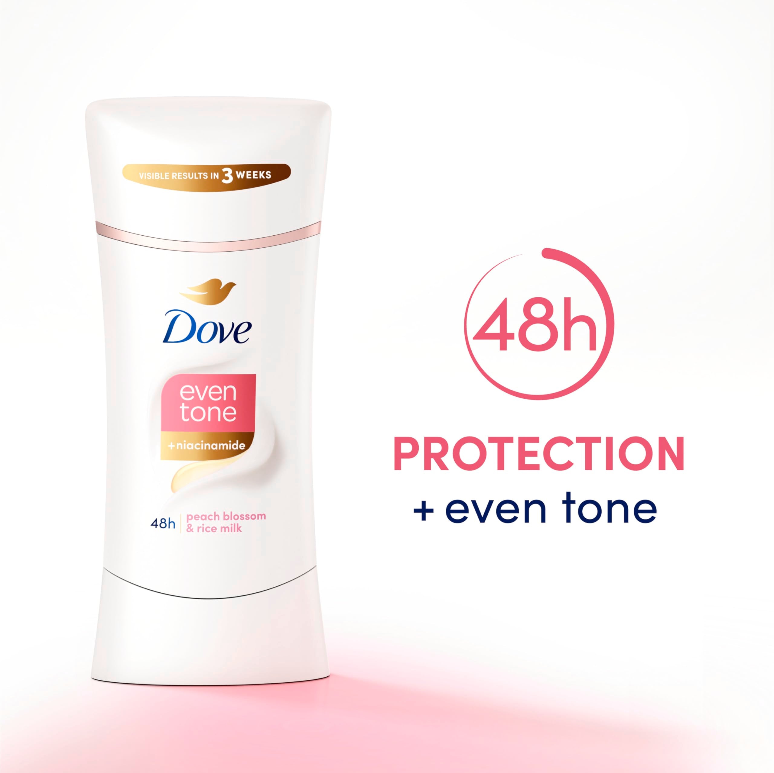Dove Even Tone peach blossom scent image conveys refreshing fragrance for daily wear.