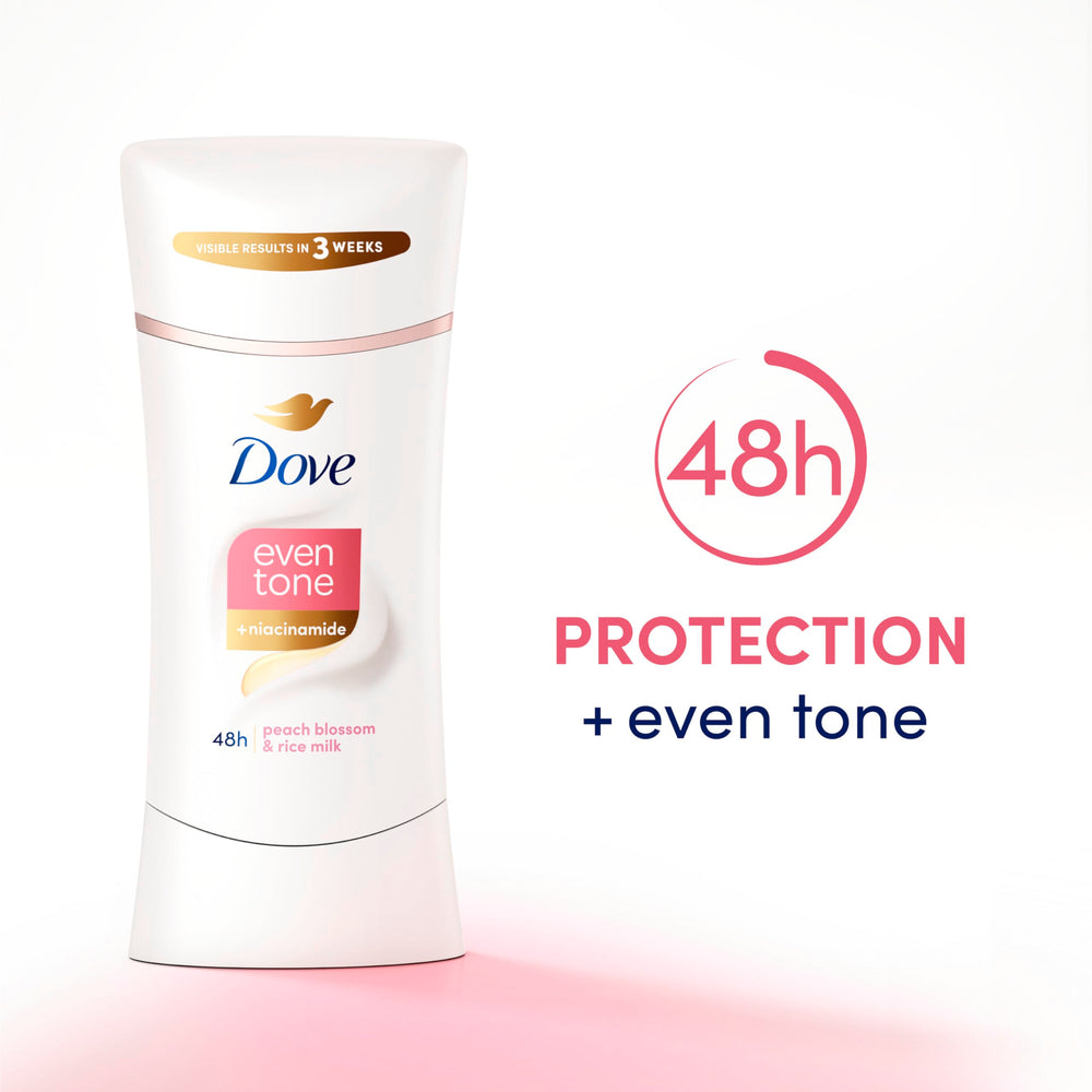 Dove Even Tone peach blossom scent image conveys refreshing fragrance for daily wear.